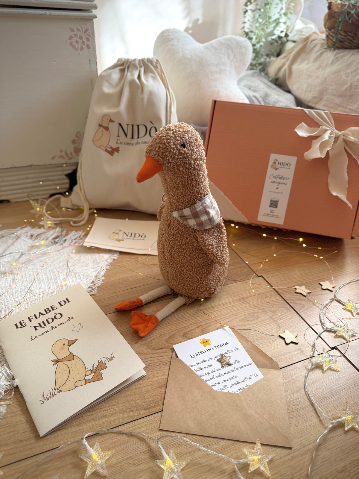 Nidò- Il peluche che registra la voce di mamma, papà o di chi ama il tuo bambino 🧡